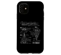 American Aircraft Jet Fighter F14 Tomcat Blueprint Case for iPhone 11