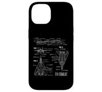 American Aircraft Jet Fighter F14 Tomcat Blueprint Case for iPhone 14