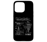 American Aircraft Jet Fighter F14 Tomcat Blueprint Case for iPhone 15 Pro Max
