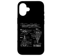 American Aircraft Jet Fighter F14 Tomcat Blueprint Case for iPhone 16