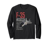 American Aircraft Stealth Fighter F35 lightning Long Sleeve T-Shirt