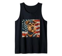 American Airedale Terrier Dog Mascot USA Flag Tank Top