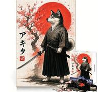American Akita Samurai Jigsaws 1000 Pieces for Teenagers Mind Clarity Peaceful Fun Perfect Lock Seasonal Gift (38x26cm)