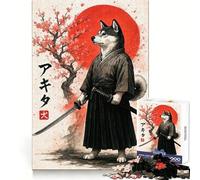 American Akita Samurai Teenagers Puzzles 1000 Piece Jigsaws Memory Boost Unwind Easily (38x52cm)