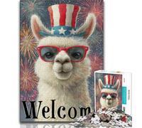 American Alpaca 1000 Pieces Jigsaw Puzzle For Adults Teens,Help The Brain Exercise Addictive Toys to Cultivate Patience Unique Challenge Game (38x26cm)