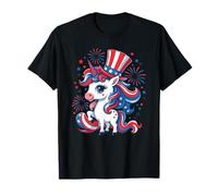 American Americorn Unicorn Patriotic 4th Of July Girls Kids T-Shirt