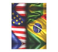 American and Brazilian Flags Printing Cute Crystal Stickers,Resin Stickers for Water Bottle,Srapbook,Laptop,Phone Case Adults Gifts