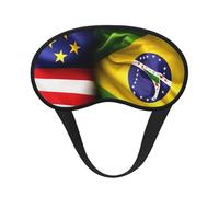 American and Brazilian Flags Sleeping Mask for Adults Blackout, Comfortable Eye Mask Blocking Light for Travel, Yoga
