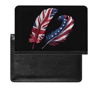 American and British Flags Passport Holder Cover Wallet Card Case with Vaccine Card Slot Travel Accessories for Women Men