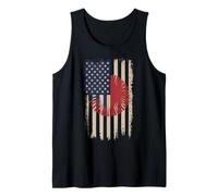 American and Japanese Flag Fusion Art for Collectors Tank Top