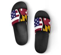 American And Maryland State Flag House Slippers Non-Slip Shower Shoes