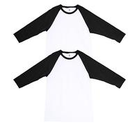 American Apparel Unisex's CVC Raglan T-Shirt, Style G2003cvc, White/Black (2-Pack), XL (Pack of 2)