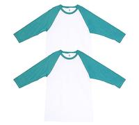 American Apparel Unisex CVC Raglan T-Shirt, Style G2003CVC, 2-Pack, White/Heather Arctic (2-pack), M