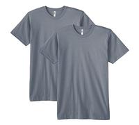 American Apparel Men's Fine Jersey Crewneck Short Sleeve T-Shirt, 2-Pack, Asphalt, XL