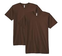 American Apparel Men's Fine Jersey Crewneck Short Sleeve T-Shirt, Brown (2-Pack), Medium