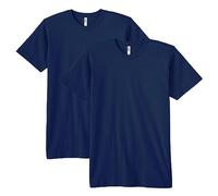 American Apparel Men's Fine Jersey Crewneck Short Sleeve T-Shirt, Navy (2-Pack), Medium (Pack of 2)