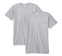 American Apparel Men's Fine Jersey Crewneck Short Sleeve T-Shirt, 2-Pack, Heather Grey, Large