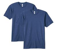 American Apparel Unisex's Blend Crewneck Short Sleeve Track T-Shirt, 2-Pack, Tri-Indigo, S