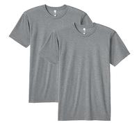 American Apparel Unisex's Tri-Blend Crewneck Short Sleeve Track T-Shirt, Athletic Grey (2-Pack), Medium (Pack of 2)