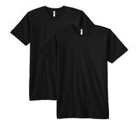 American Apparel Men's Fine Jersey Crewneck Short Sleeve T-Shirt, 2-Pack, Black, XXL