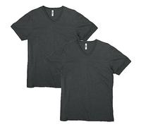 American Apparel Unisex CVC V-Neck T-Shirt, Style G2006CVC, 2-Pack, Heather Charcoal (2-pack), XL