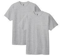American Apparel Unisex's Heavyweight Cotton T-Shirt, Style G1301/G1301gd, Multipack, Heather Grey (2-Pack), XL (Pack of 2)