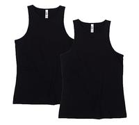 American Apparel Women's CVC Racerneck Tank, Style G101cvc, T-Shirt, Black (2-Pack), L (Pack of 2)