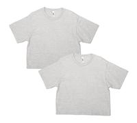 American Apparel Women's Fine Jersey Boxy Style G102 T-Shirt (2-Pack), Heather Grey (2-Pack), L