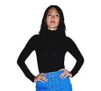 American Apparel Women's Mix Modal Long Sleeve Turtleneck Shirt, Black, Medium