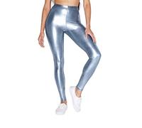 American Apparel Women's Metallic Legging, Blue Ice, S