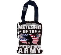 American Army Flag Car Trash Bag,Veteran United States Flag Hanging Drawstring Car Garbage Bag,Waterproof Canvas Car Back Seat Organizer with Adjustable Buckle,For Vehicles,SUVs,Camping,Road Trips