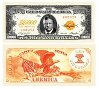American Art Classics Pack of 10 - $10,000.00 Ten Thousand Dollar Gold Certificate Novelty Bill