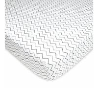 American Baby Company Fitted Crib Sheet 28" x 52", Soft Breathable Neutral 100% Cotton Jersey Sheet, Gray Zigzag, for Boys and Girls, Fits Crib and Toddler Bed mattresses