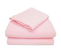 American Baby Company 100% Natural Cotton Jersey Knit Toddler Sheet Set, Pink, Soft Breathable, for Girls