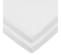 American Baby Company 2 Pack 100% Natural Cotton Value Jersey Knit Fitted Bassinet Sheet, White, Soft Breathable, for Boys and Girls