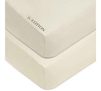 American Baby Company 2 Pack Fitted Crib Sheets 28" x 52", Soft Breathable Neutral 100% Cotton Jersey Sheet, Cream, for Boys and Girls, Fits Crib and Toddler Bed mattresses