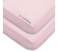 American Baby Company 2 Pack Fitted Crib Sheets 28" x 52", Soft Breathable Neutral 100% Cotton Jersey Sheet, Pink, for Boys and Girls, Fits Crib and Toddler Bed mattresses