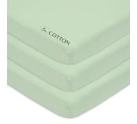 American Baby Company 3 Pack Fitted Mini Crib Sheet 24" x 38", Soft Breathable Neutral 100% Cotton Jersey Portable Sheet, Celery, for Boys and Girls, Fits Most Pack N Play Mattresses
