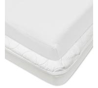 American Baby Company Crib Size Waterproof Mattress Pad Protector and Cotton Jersey Sheet Combo, White
