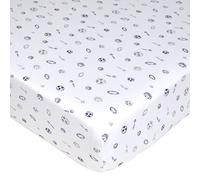 American Baby Company Fitted Crib Sheet 28" x 52", Soft Breathable Neutral 100% Cotton Jersey Sheet, Navy/Gray Sports, for Boys and Girls, Fits Crib and Toddler Bed mattresses