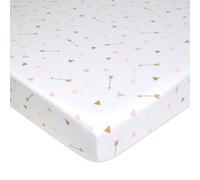 American Baby Company Fitted Mini Crib Sheet 24" x 38", Soft Breathable Neutral 100% Cotton Jersey Portable Sheet, Gold/Pink Arrows, for Boys and Girls, Fits Most Pack N Play and Mini Crib Mattresses