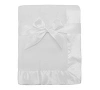 American Baby Company Fleece Blanket with Satin Trim, White