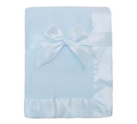American Baby Company Fleece Blanket with Silk-Like Satin Trim Soft Warm & Cozy Blue 30 x 40 for Boys and Girls Perfect for Baby Carrier Strolle