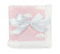 American Baby Company Heavenly Soft Chenille/Sherpa Security Blanket, 3D Cloud Pink, 14" X 14", for Boys & Girls