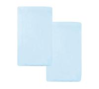 American Baby Company Pack of 2 100% Natural Cotton Jersey Knit 18 x 36 Cradle Sheet - Fitted, Blue, Soft Breathable, for Boys and Girls