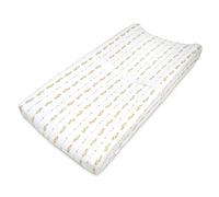 American Baby Company Printed 100% Natural Cotton Jersey Knit Fitted Contoured Changing Table Pad Cover, Taupe Feathers, Soft Breathable, for Boys and Girls
