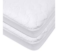 American Baby Company Waterproof Fitted Pack N Play Playard Protective Pad Cover, White (2 Count), for Boys and Girls