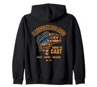 American bad bass born to cast catch release Zip Hoodie