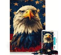 American Bald Eagle 1000 Piece Adult Puzzles Mental Focus Game High Accuracy Cutting Craft Bonding Activity for Loved Ones (38x52cm)