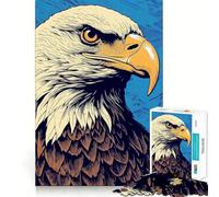 American Bald Eagle 1000 Piece Puzzle For Adults Problem Solving Toy Professional Grade Cutting Relaxing Indoor Group Activity (50x75cm)